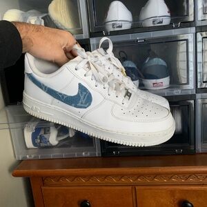 Custom White LV Air Force 1’s